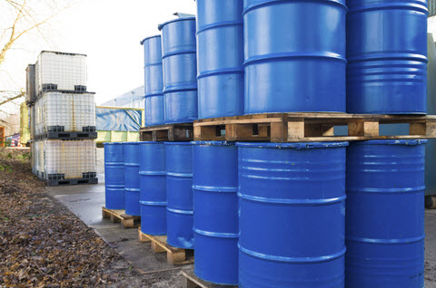 Blue Oil Barrels